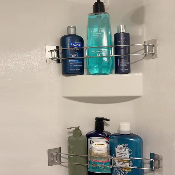 Adjustable RV Shower Corner Bar 7-13" Stainless Steel Shelf Rod