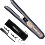 Cordless Hair Straightener, 10000mAh Rechargeable Flat Iron Portable Travel Straightener（Dark Blue + Gold）