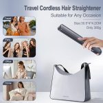 Cordless Hair Straightener, 10000mAh Rechargeable Flat Iron Portable Travel Straightener（Dark Blue + Gold） - Image 3