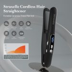 Mini Cordless Hair Straightener and Curler 2 in 1, Mini Portable Flat Iron Adjustable 350°F-420°F Travel Hair Straighteners LED Display（Black） - Image 4