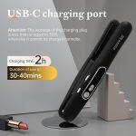 Mini Cordless Hair Straightener and Curler 2 in 1, Mini Portable Flat Iron Adjustable 350°F-420°F Travel Hair Straighteners LED Display（Black） - Image 5