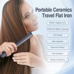 Cordless Hair Straightener, 10000mAh Rechargeable Flat Iron Portable Travel Straightener（Dark Blue + Gold） - Image 5