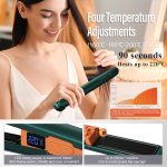 Cordless Hair Straightener, 10000mAh Rechargeable Flat Iron Portable Travel Straightener（Dark Green Combined With Hermès Orange） - Image 5