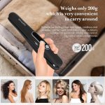 Mini Cordless Hair Straightener and Curler 2 in 1, Mini Portable Flat Iron Adjustable 350°F-420°F Travel Hair Straighteners LED Display（Black） - Image 7