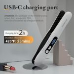 Mini Cordless Hair Straightener and Curler 2 in 1, Mini Portable Flat Iron Adjustable 350°F-420°F Travel Hair Straighteners LED Display/5000mAh（White）） - Image 3