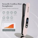 Mini Cordless Hair Straightener and Curler 2 in 1, Mini Portable Flat Iron Adjustable 350°F-420°F Travel Hair Straighteners LED Display/5000mAh（Pink） - Image 2