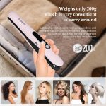 Mini Cordless Hair Straightener and Curler 2 in 1, Mini Portable Flat Iron Adjustable 350°F-420°F Travel Hair Straighteners LED Display/5000mAh（Pink） - Image 7